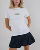 Afbeelding van Saki T-shirt in Wit met Olijvengrafiek