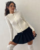 Afbeelding van Salinas Zip Up gebreide hoodie in Ivoor