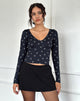 Afbeelding van Salisa Top in Navy met Mini Strikdessin