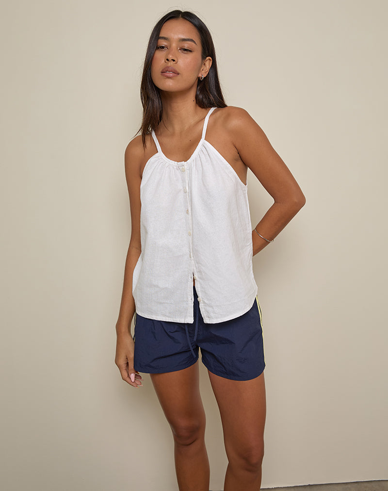 Sanja Scoop Button Top in Ivoor