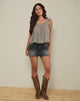 Afbeelding van Sanula Top in Blauw en Bruin Bloemig Boheems Batik