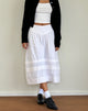 Afbeelding van Sarayu Midi rok in popeline wit