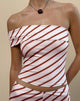 Afbeelding van Sarla One Shoulder Top in Diagonaal Streep Roze