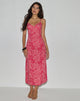 Afbeelding van Sastra Midi Dress in Retro Paisley Roze