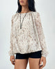 Afbeelding van Seita Oversized Blouse in Ivory Bambi Print