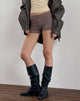 Afbeelding van Sera Short in Bruin met Grijze Streep