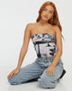 Afbeelding van Shae Bandeau Top in fotocollage grijs