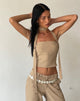 Afbeelding van MOTEL X JACQUIE Shaloe Bandeau Top en Sjaal Set in Licht Taupe