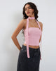 Afbeelding van Shaloe Bandeau Top en Sjaal Set in Flamingo Roze