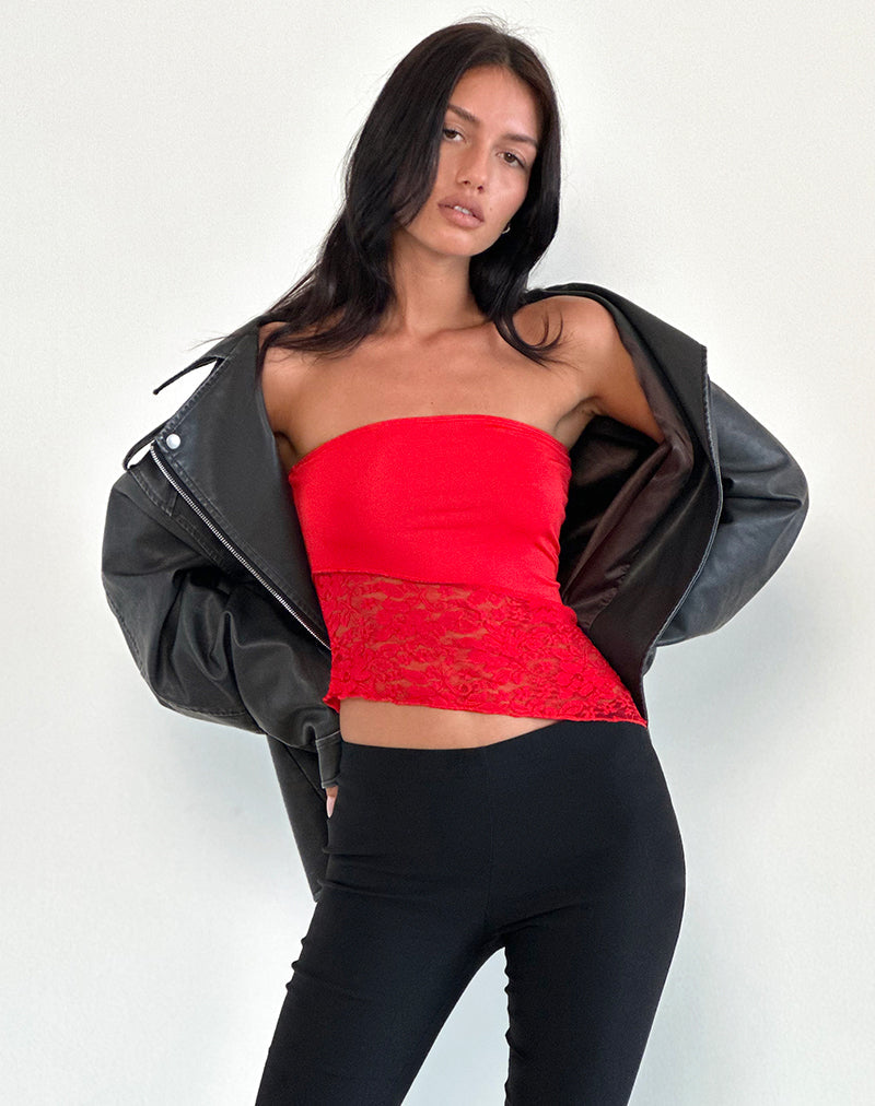 Shanda Kanten Tube Top in Rood