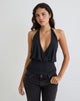 Afbeelding van Sherlyn Halter Top in Cupro Zwart