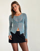 Afbeelding van Shia Vest in Grunge Bloemenblauw Grijs