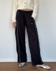 Afbeelding van Shobi Wide Leg Jogger in Zwart met Grijze Bies