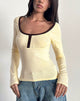 Afbeelding van Shou Top in Karnemelk met Bruine Binding