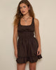Afbeelding van Shoyo Frill Mini Jurk in Bittere Chocolade