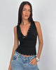 Afbeelding van Slater Top met studs in Rayon Jersey Zwart