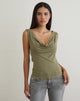 Afbeelding van Slater Top met studs in Rayon Jersey Khaki