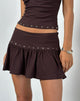 Afbeelding van Nefety Studded Rok in Jersey Bittere Chocolade
