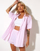 Afbeelding van Smith Shirt met korte mouwen in verticale streep roze en wit