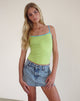 Afbeelding van Solani Top in Groene Banaan met Blauwe Binding