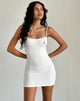 Afbeelding van Sunali Mini jurk in Off White met kersenmotief
