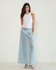 Afbeelding van Surina Maxi rok in wazig geruit blauw