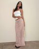 Afbeelding van Surina Maxi rok in chiffon vage ruit Perzik