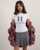 Afbeelding van Sutin T-shirt in wit met kantoorsirene-print