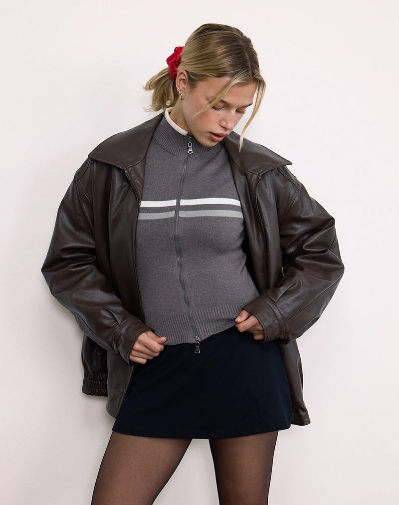 Tabeya Mouwloos Gebreid Jasje in Grijs