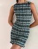 Afbeelding van Takayi Mini Dress in Linnen Mono Check Groen