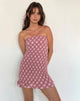Afbeelding van Takiyo Bandeau Mini Jurk in Roze Ruit