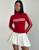Afbeelding van Talisa Zip Through Jacket in Rood met Witte Streep