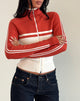 Afbeelding van Talya Jas in Paneel Rood met Wit