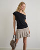 Afbeelding van Tarja minirok in beige met polka krijtstreep
