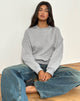 Tedasa Crew Sweatshirt in Grijs Marl met M Embleem