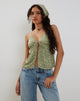 Afbeelding van Tezza Cami Top met Stropdas in Ditsy Bloemen Groen