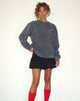 Afbeelding van Tillie Trui in Black Wash met Off White 'MOTEL' borduursel