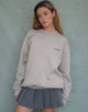 Afbeelding van Tillie Sweatshirt in Paddestoel met Bruin Motel Borduurwerk
