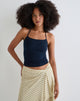 Afbeelding van Tomoe Halter Hals Top in Rayon Jersey Navy