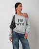 Afbeelding van Toria Sweatshirt in Grijs Marl met I Love WFH Graphic