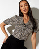 Afbeelding van Tucci Top in Spring Fling Floral Zwart