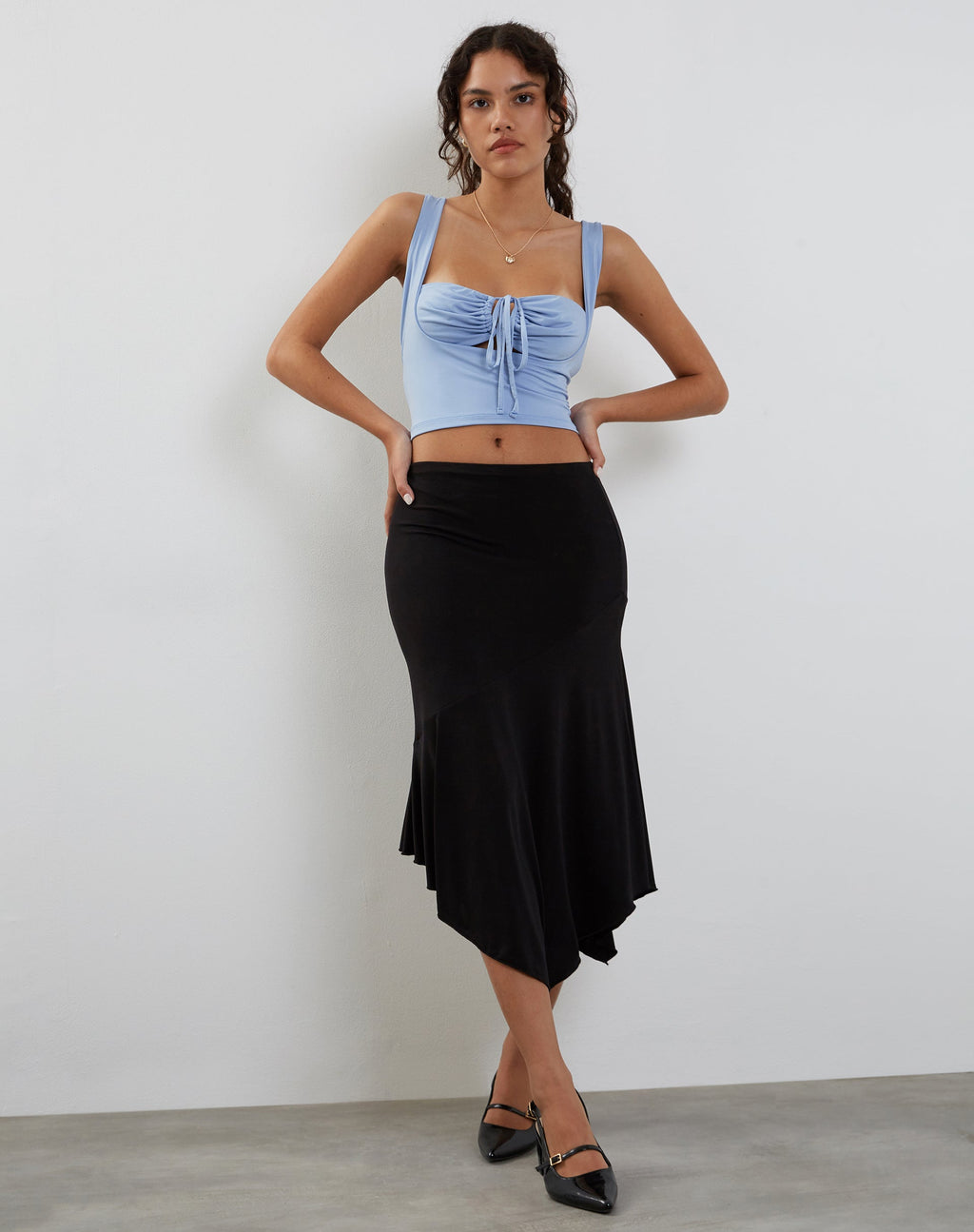 Ulani Crop Top in Korenbloemblauw