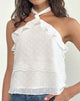 Afbeelding van Uran Haltertop in Dobby Chiffon Kant Wit