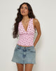Afbeelding van Valisa Plunge Top in Floral Romance Pink