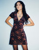 Afbeelding van Vania Mini Dress in Rose Cluster Fluweel