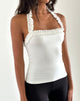 Afbeelding van Veda Ruched Halterneck Top in Slinky White
