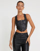 Afbeelding van Velika Zip Up Corset in PU Zwart
