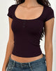Afbeelding van Vibian Top met korte mouwen in Oxblood