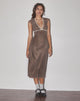 Afbeelding van Vilinia Midi Dress in Basic Polka Bruin