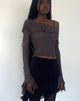 Afbeelding van Viserra Asymmetrische Top met lange mouwen in Bubble Mesh Bruin